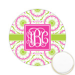 Pink & Green Suzani Printed Cookie Topper - 2.15" (Personalized)