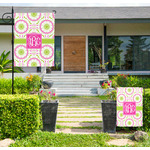 Pink & Green Suzani Large Garden Flag - Single Sided (Personalized)