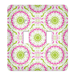 Pink & Green Suzani Light Switch Cover (2 Toggle Plate)