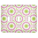 Pink & Green Suzani Light Switch Cover (3 Toggle Plate)