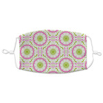 Pink & Green Suzani Adult Cloth Face Mask - XLarge