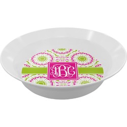 Pink & Green Suzani Melamine Bowl - 12 oz (Personalized)