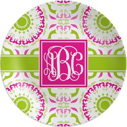 Pink & Green Suzani Melamine Plate (Personalized)