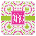 Pink & Green Suzani Memory Foam Bath Mat - 48"x48" (Personalized)