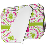 Pink & Green Suzani Dining Table Mat - Octagon - Set of 4 (Single-Sided) w/ Monogram