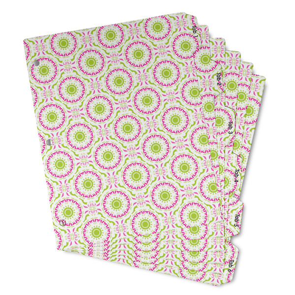 Custom Pink & Green Suzani Binder Tab Divider - Set of 6 (Personalized)