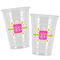 Pink & Green Suzani Party Cups - 16oz - Alt View