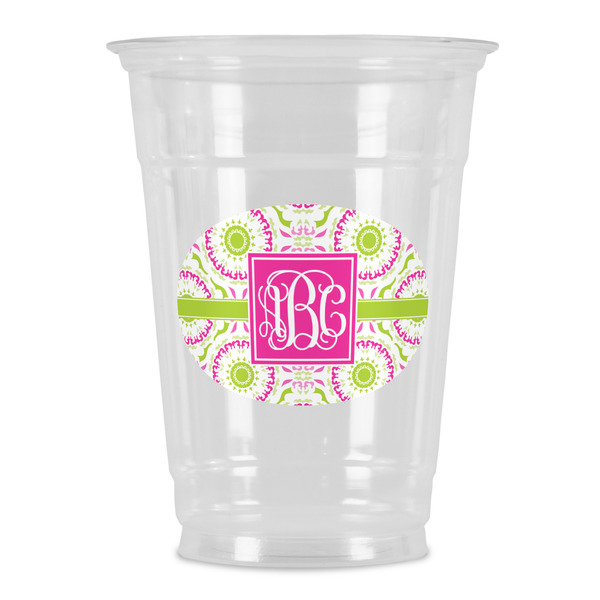 Custom Pink & Green Suzani Party Cups - 16oz (Personalized)