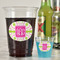 Pink & Green Suzani Party Cups - 16oz - In Context