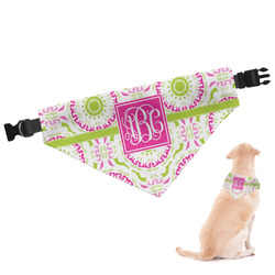 Pink & Green Suzani Dog Bandana - Large (Personalized)