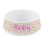 Pink & Green Suzani Plastic Dog Bowl - Small (Personalized)