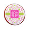 Pink & Green Suzani Printed Icing Circle - Small - On Cookie