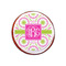 Pink & Green Suzani Printed Icing Circle - XSmall - On Cookie