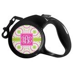 Pink & Green Suzani Retractable Dog Leash - Large (Personalized)