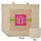 Pink & Green Suzani Reusable Cotton Grocery Bag - Front & Back View