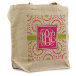 Pink & Green Suzani Reusable Cotton Grocery Bag - Single (Personalized)