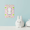 Pink & Green Suzani Rocker Light Switch Covers - Single - IN CONTEXT