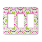 Pink & Green Suzani Rocker Style Light Switch Cover - Three Switch