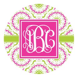 Pink & Green Suzani Round Decal - Large (Personalized)