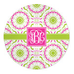 Pink & Green Suzani 5' Round Indoor Area Rug (Personalized)