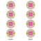 Pink & Green Suzani Round Linen Placemats - APPROVAL Set of 4 (double sided)