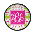 Pink & Green Suzani Iron On Round Patch w/ Monogram