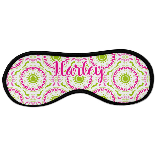 Custom Pink & Green Suzani Sleeping Eye Masks - Large (Personalized)