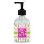 Pink & Green Suzani Glass Soap & Lotion Bottle - Single Bottle (Personalized)