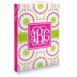 Pink & Green Suzani Softbound Notebook - 7.25" x 10" (Personalized)