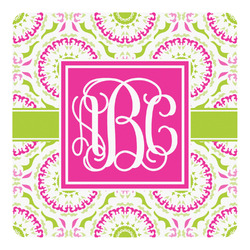 Pink & Green Suzani Square Decal - Large (Personalized)