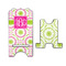 Pink & Green Suzani Stylized Phone Stand - Front & Back - Large