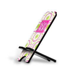 Pink & Green Suzani Stylized Cell Phone Stand - Large w/ Monogram