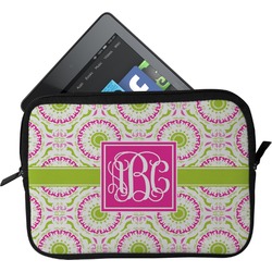 Pink & Green Suzani Tablet Case / Sleeve - Small (Personalized)