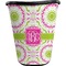 Pink & Green Suzani Trash Can Black