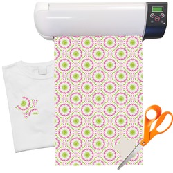 Pink & Green Suzani Heat Transfer Vinyl Sheet (12"x18")