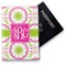 Pink & Green Suzani Vinyl Passport Holder - Front