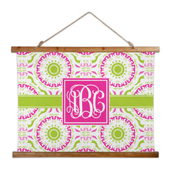 Pink & Green Suzani Wall Hanging Tapestry - Wide (Personalized)