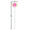 Pink & Green Suzani White Plastic 5.5" Stir Stick - Round - Dimensions