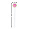 Pink & Green Suzani White Plastic 7" Stir Stick - Round - Dimensions