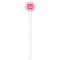 Pink & Green Suzani White Plastic 7" Stir Stick - Round - Single Stick