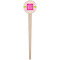 Pink & Green Suzani Wooden 4" Food Pick - Round - Single Pick