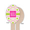 Pink & Green Suzani Wooden Food Pick - Oval - Single Sided - Front & Back