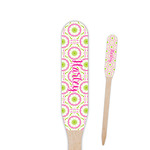 Pink & Green Suzani Paddle Wooden Food Picks - Double Sided (Personalized)