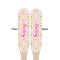 Pink & Green Suzani Wooden Food Pick - Paddle - Double Sided - Front & Back