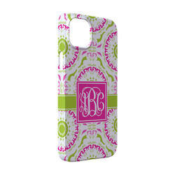 Pink & Green Suzani iPhone Case - Plastic - iPhone 14 (Personalized)