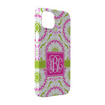 Pink & Green Suzani iPhone Case - Plastic - iPhone 14 Pro (Personalized)