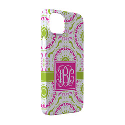 Pink & Green Suzani iPhone Case - Plastic - iPhone 14 Pro (Personalized)