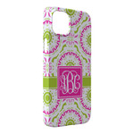 Pink & Green Suzani iPhone Case - Plastic - iPhone 14 Pro Max (Personalized)