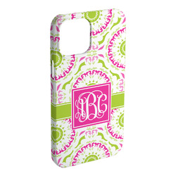 Pink & Green Suzani iPhone Case - Plastic - iPhone 15 Plus (Personalized)