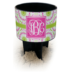 Pink & Green Suzani Black Beach Spiker Drink Holder (Personalized)